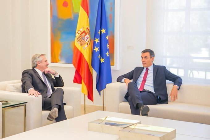 Alberto Fernández se reunión con Pedro Sánchez