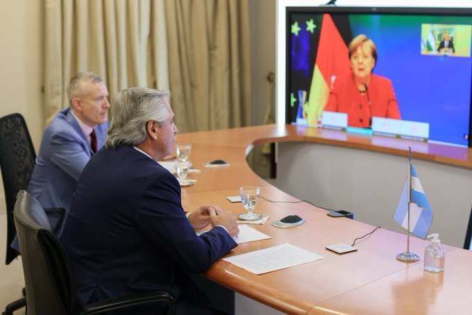 Fernández y Merkel abordaron varios temas