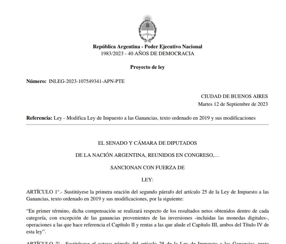 La modificación del impuesto a las ganancias está en el Congreso